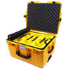 Pelican 1607 Air Case, Yellow with Black Handles & Latches 2-Layer Yellow Padded Microfiber Dividers with Convolute Lid Foam ColorCase 016070-0010-240-110