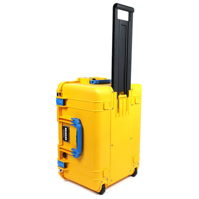 Pelican 1607 Air Case, Yellow with Blue Handles & Latches ColorCase