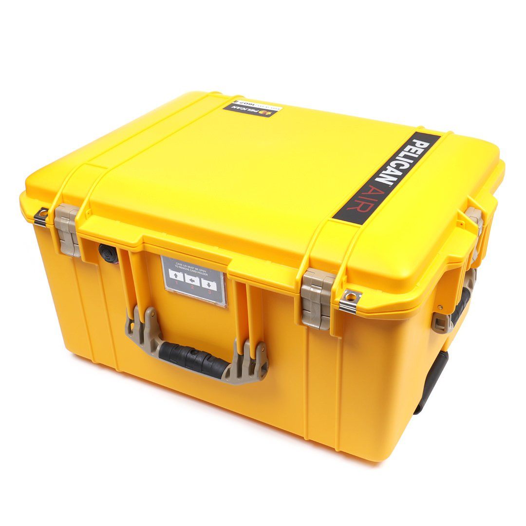 Pelican 1607 Air Case, Yellow with Desert Tan Handles & Latches ColorCase 