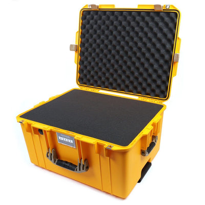 Pelican 1607 Air Case, Yellow with Desert Tan Handles & Latches Pick & Pluck Foam with Convolute Lid Foam ColorCase 016070-0001-240-310