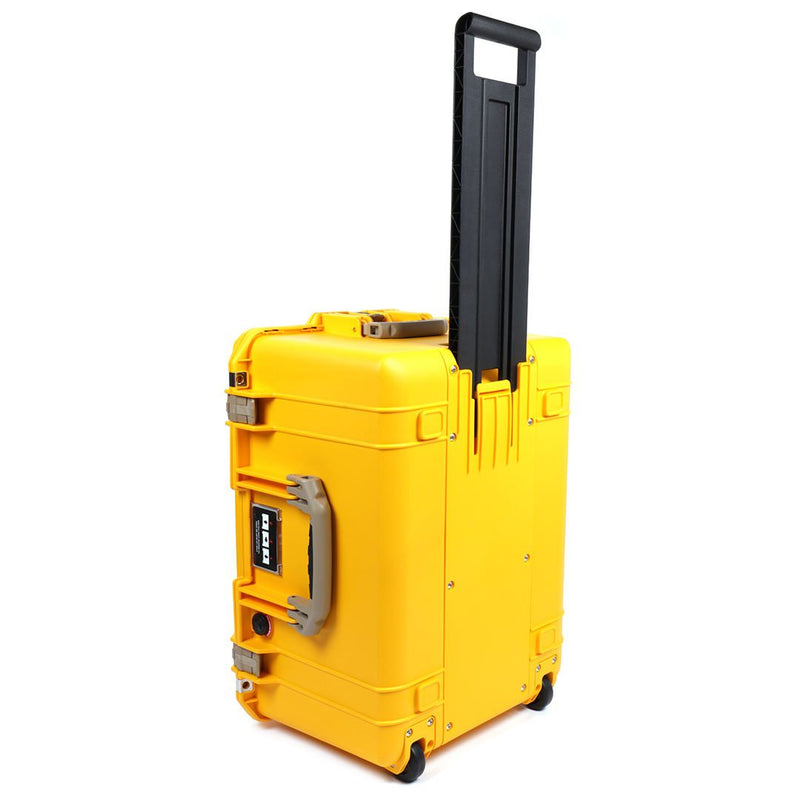 Pelican 1607 Air Case, Yellow with Desert Tan Handles & Latches ColorCase 