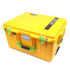 Pelican 1607 Air Case, Yellow with Lime Green Handles & Latches ColorCase