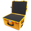 Pelican 1607 Air Case, Yellow with OD Green Handles & Latches Pick & Pluck Foam with Convolute Lid Foam ColorCase 016070-0001-240-130