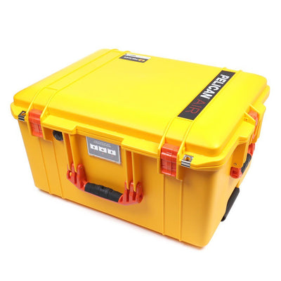 Pelican 1607 Air Case, Yellow with Orange Handles & Latches ColorCase
