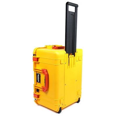 Pelican 1607 Air Case, Yellow with Orange Handles & Latches ColorCase