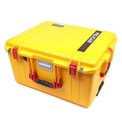 Pelican 1607 Air Case, Yellow with Red Handles & Latches ColorCase