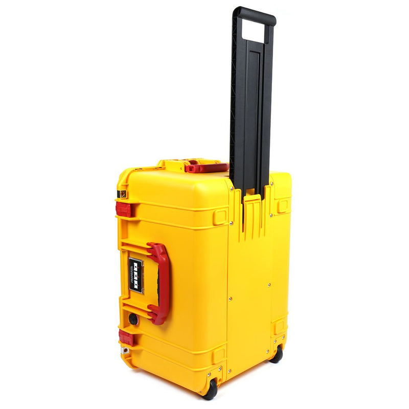 Pelican 1607 Air Case, Yellow with Red Handles & Latches ColorCase 