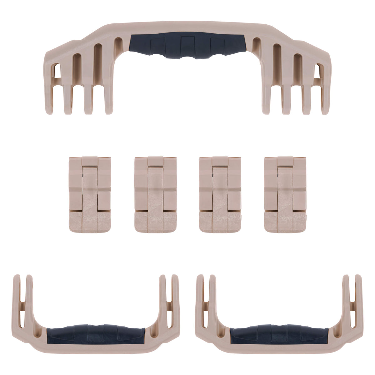 Pelican 1610 Replacement Handles &amp; Latches, Desert Tan (Set of 3 Handles, 4 Latches) ColorCase 