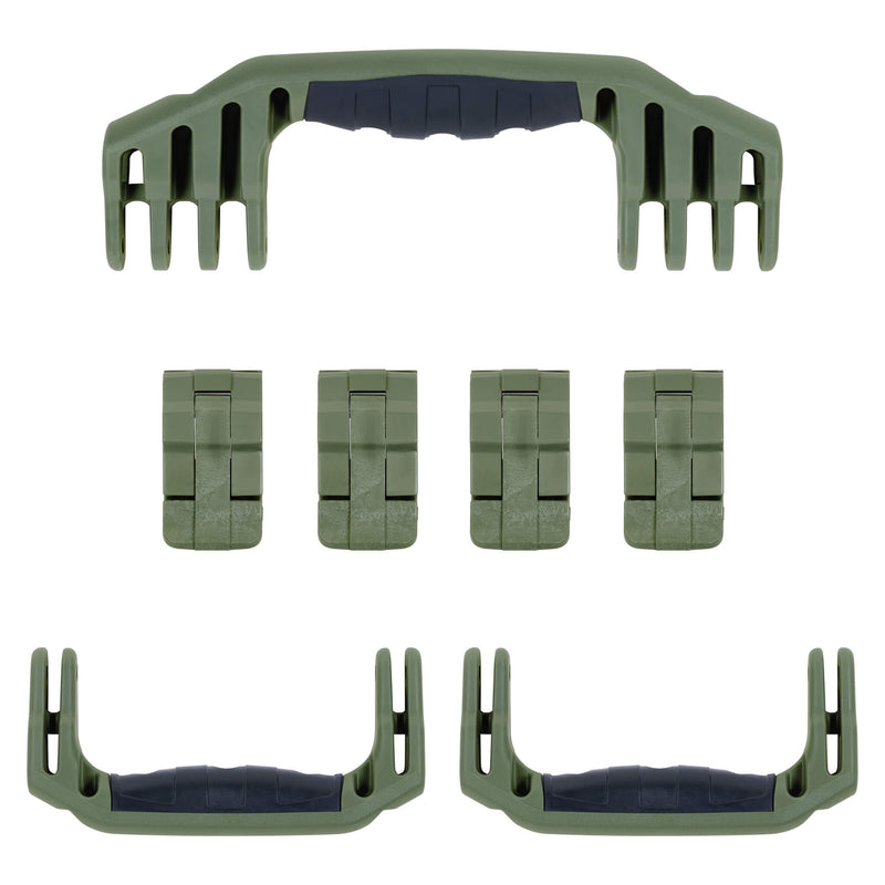 Pelican 1610 Replacement Handles & Latches, OD Green (Set of 3 Handles, 4 Latches) ColorCase 