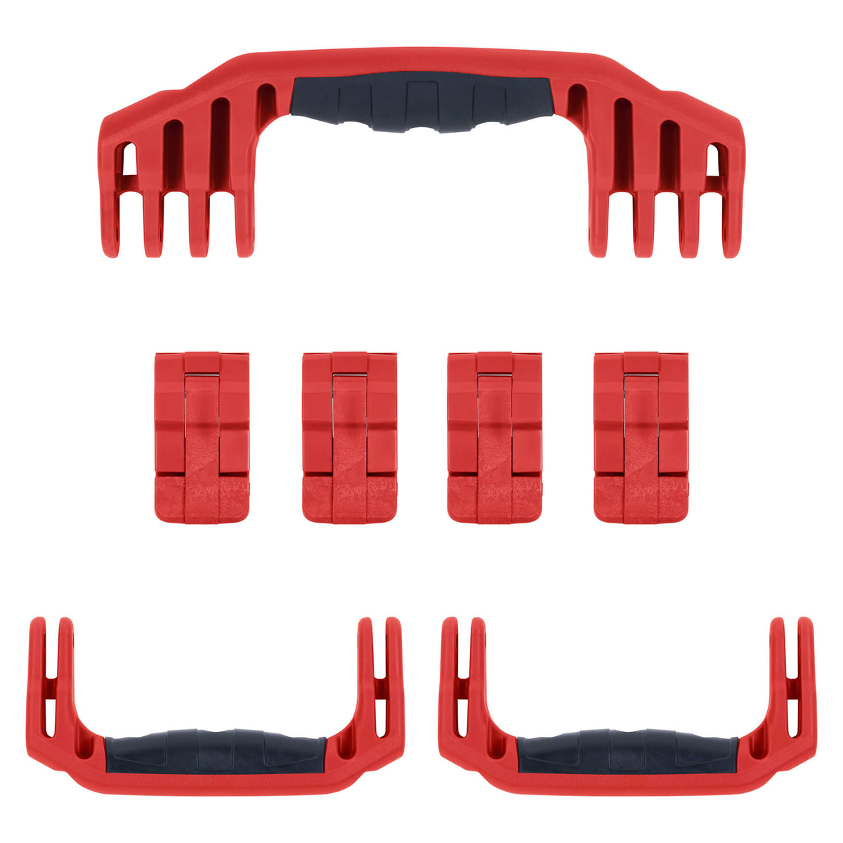 Pelican 1610 Replacement Handles &amp; Latches, Red (Set of 3 Handles, 4 Latches) ColorCase 