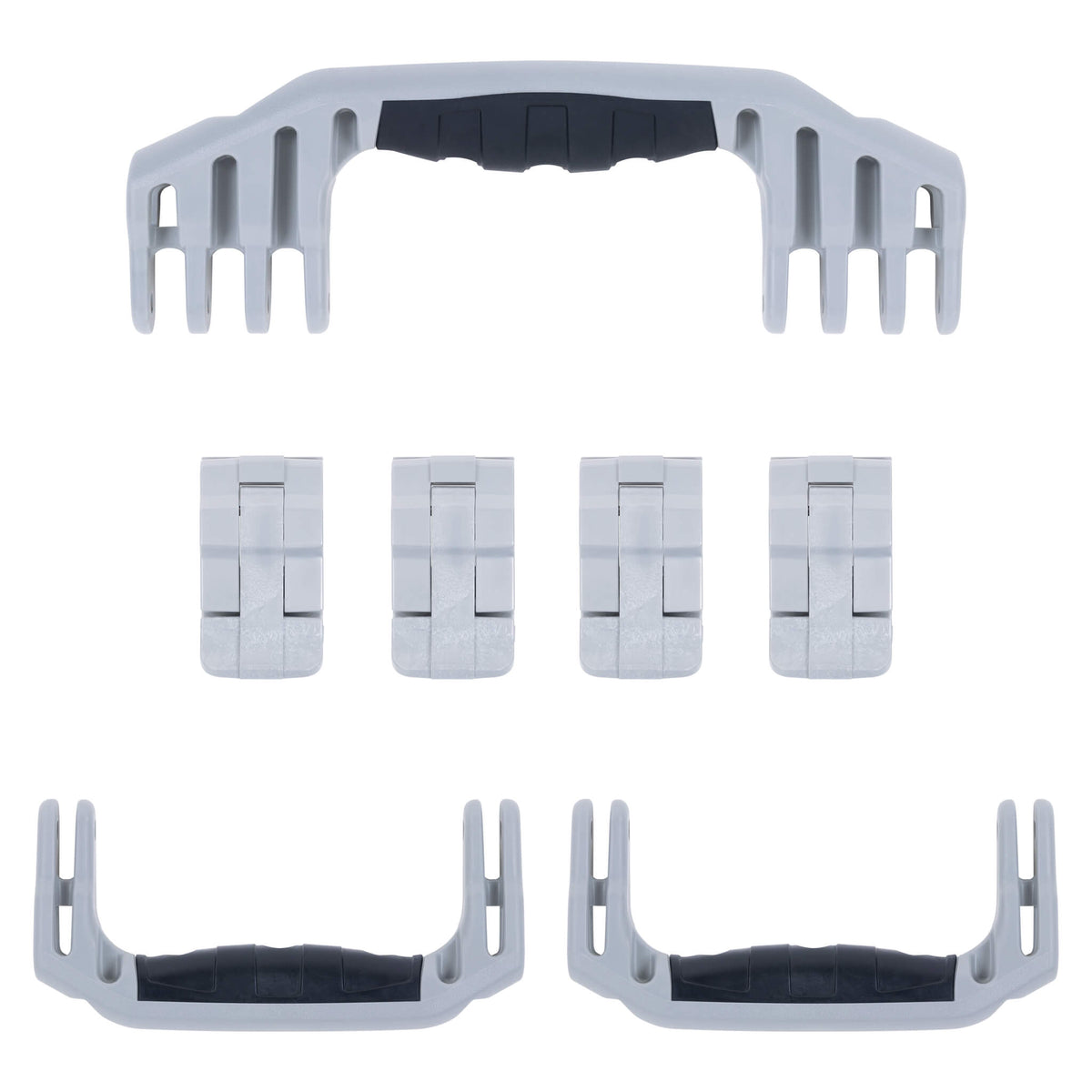 Pelican 1610 Replacement Handles &amp; Latches, Silver (Set of 3 Handles, 4 Latches) ColorCase 