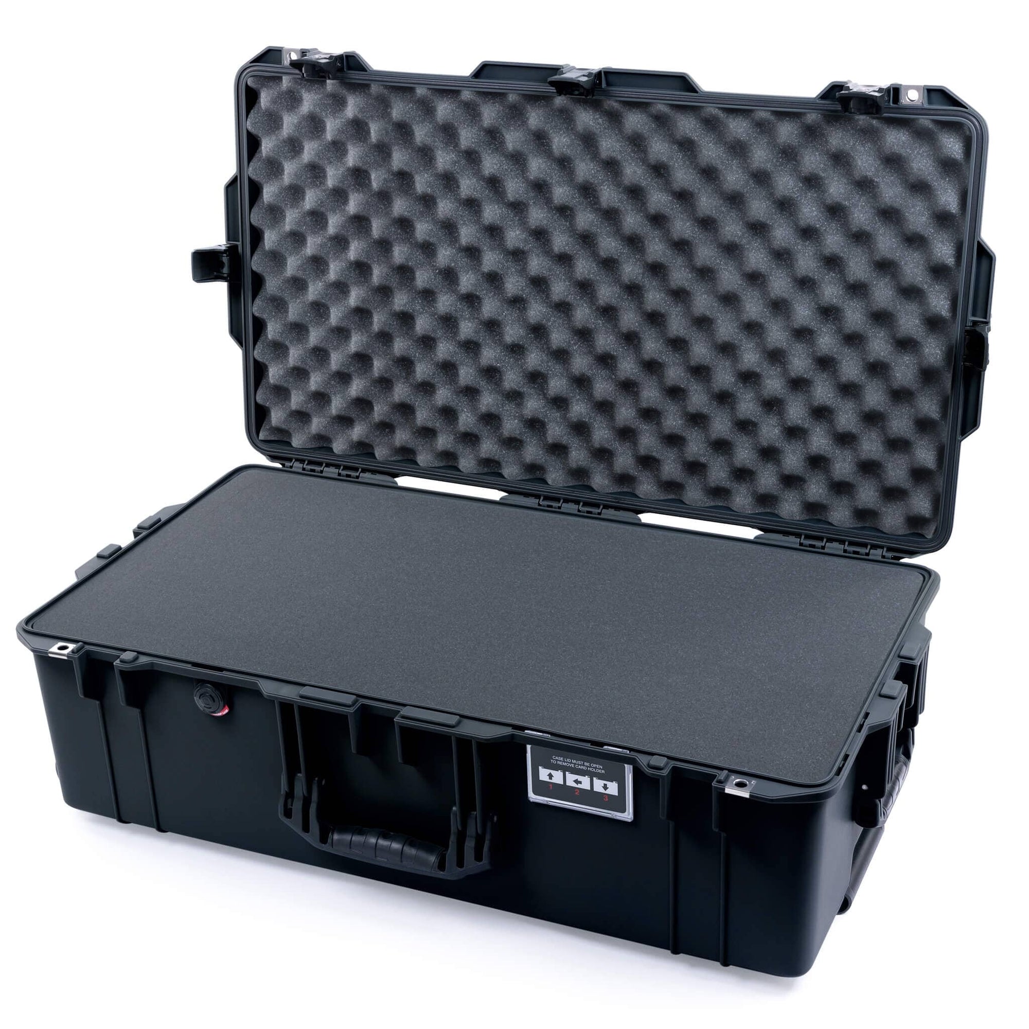 Pelican 1615 Air Case, Black, TSA Locking Push-Button Latches Pick & Pluck Foam with Convoluted Lid Foam ColorCase 016150-0001-110-L10