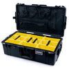 Pelican 1615 Air Case, Black, TSA Locking Push-Button Latches Yellow Padded Microfiber Dividers with Mesh Lid Organizer ColorCase 016150-0110-110-L10