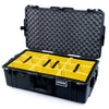 Pelican 1615 Air Case, Black, TSA Locking Push-Button Latches Yellow Padded Microfiber Dividers with Convoluted Lid Foam ColorCase 016150-0010-110-L10