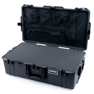 Pelican 1615 Air Case, Charcoal, TSA Locking Push-Button Latches Pick & Pluck Foam with Mesh Lid Organizer ColorCase 016150-0301-520-110