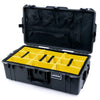 Pelican 1615 Air Case, Charcoal, TSA Locking Push-Button Latches Yellow Padded Microfiber Dividers with Mesh Lid Organizer ColorCase 016150-0110-520-110