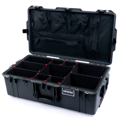 Pelican 1615 Air Case, Charcoal with Black Handles & Push-Button Latches TrekPak Divider System with Mesh Lid Organizer ColorCase 016150-0120-520-110