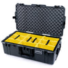 Pelican 1615 Air Case, Charcoal with Black Handles & Push-Button Latches Yellow Padded Microfiber Dividers with Convoluted Lid Foam ColorCase 016150-0010-520-110