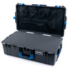 Pelican 1615 Air Case, Charcoal with Blue Handles & Latches Pick & Pluck Foam with Mesh Lid Organizer ColorCase 016150-0101-520-120