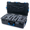 Pelican 1615 Air Case, Charcoal with Blue Handles & Latches Gray Padded Microfiber Dividers with Combo-Pouch Lid Organizer ColorCase 016150-0370-520-120