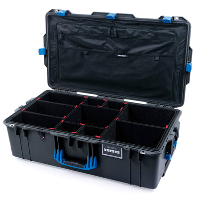 Pelican 1615 Air Case, Charcoal with Blue Handles & Latches TrekPak Divider System with Combo-Pouch Lid Organizer ColorCase 016150-0320-520-120
