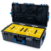 Pelican 1615 Air Case, Charcoal with Blue Handles & Latches Yellow Padded Microfiber Dividers with Mesh Lid Organizer ColorCase 016150-0110-520-120