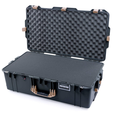 Pelican 1615 Air Case, Charcoal with Desert Tan Handles & Latches Pick & Pluck Foam with Convoluted Lid Foam ColorCase 016150-0001-520-310
