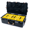 Pelican 1615 Air Case, Charcoal with Desert Tan Handles & Latches Yellow Padded Microfiber Dividers with Mesh Lid Organizer ColorCase 016150-0110-520-310