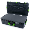 Pelican 1615 Air Case, Charcoal with Lime Green Handles & Latches Pick & Pluck Foam with Combo-Pouch Lid Organizer ColorCase 016150-0301-520-300