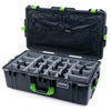Pelican 1615 Air Case, Charcoal with Lime Green Handles & Latches Gray Padded Microfiber Dividers with Combo-Pouch Lid Organizer ColorCase 016150-0370-520-300