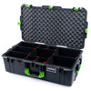 Pelican 1615 Air Case, Charcoal with Lime Green Handles & Latches TrekPak Divider System with Convoluted Lid Foam ColorCase 016150-0020-520-300
