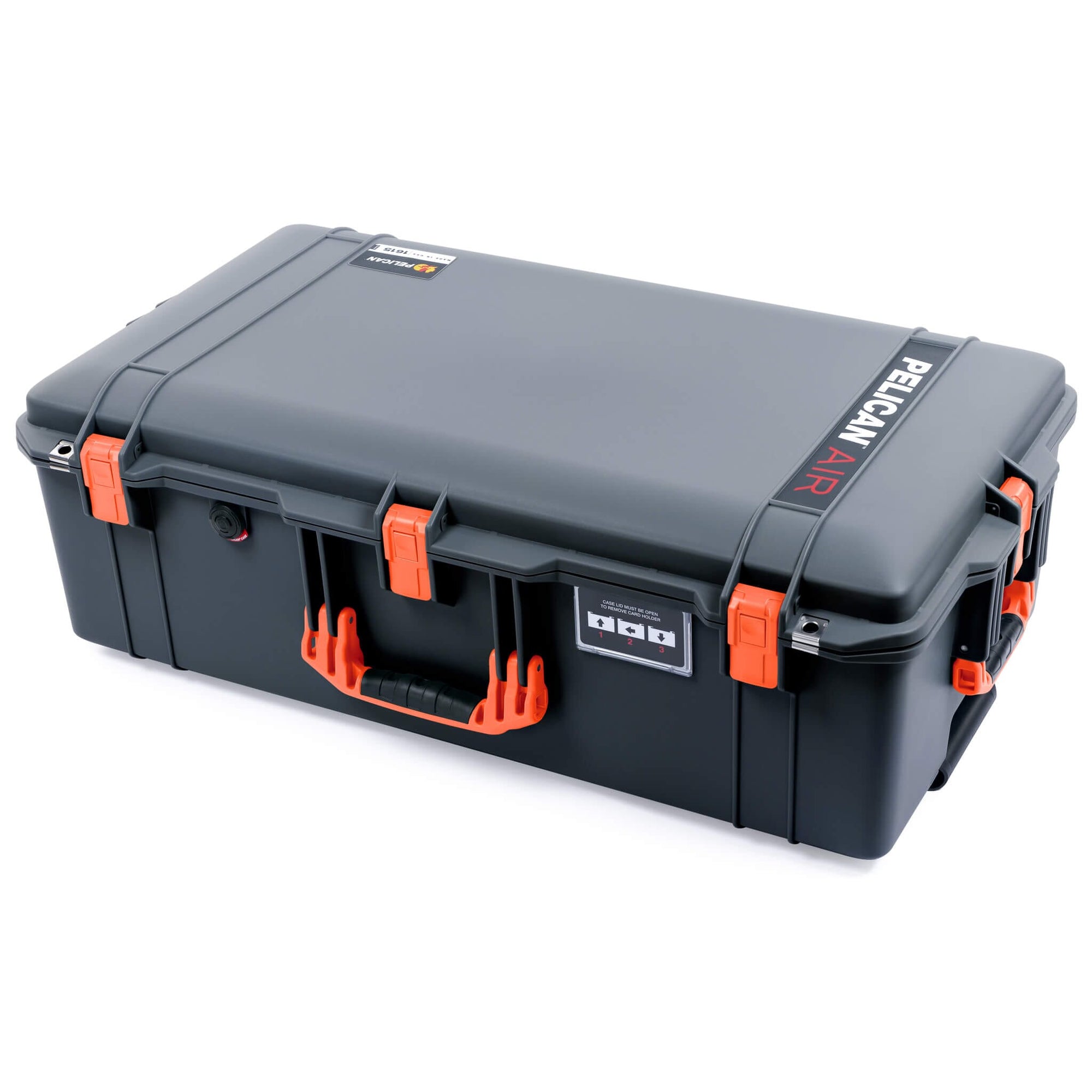 Pelican 1615 Air Case, Charcoal with Orange Handles & Push-Button Latches ColorCase 