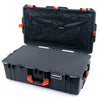 Pelican 1615 Air Case, Charcoal with Orange Handles & Push-Button Latches Pick & Pluck Foam with Combo-Pouch Lid Organizer ColorCase 016150-0301-520-150