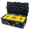 Pelican 1615 Air Case, Charcoal with Orange Handles & Push-Button Latches Yellow Padded Microfiber Dividers with Combo-Pouch Lid Organizer ColorCase 016150-0310-520-150