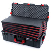 Pelican 1615 Air Case, Charcoal with Red Handles & Latches Custom Tool Kit (6 Foam Inserts with Convoluted Lid Foam) ColorCase 016150-0060-520-320