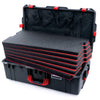 Pelican 1615 Air Case, Charcoal with Red Handles & Latches Custom Tool Kit (6 Foam Inserts with Mesh Lid Organizer) ColorCase 016150-0160-520-320