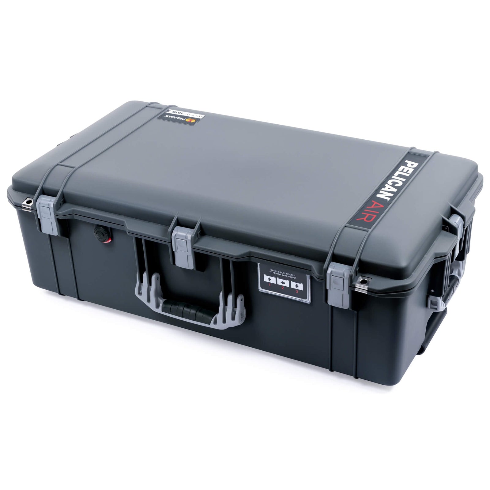 Pelican 1615 Air Case, Charcoal with Silver Handles & Push-Button Latches ColorCase 