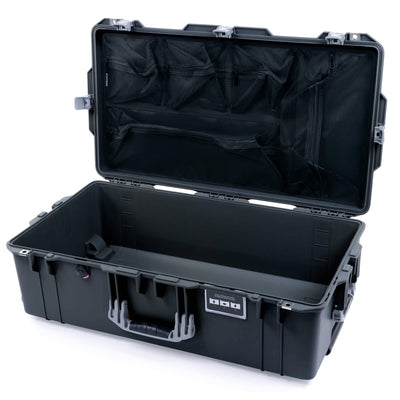 Pelican 1615 Air Case, Charcoal with Silver Handles & Push-Button Latches Mesh Lid Organizer Only ColorCase 016150-0100-520-180