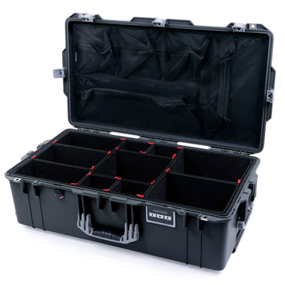 Pelican 1615 Air Case, Charcoal with Silver Handles & Push-Button Latches TrekPak Divider System with Mesh Lid Organizer ColorCase 016150-0120-520-180