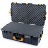 Pelican 1615 Air Case, Charcoal with Yellow Handles & Push-Button Latches Pick & Pluck Foam with Convoluted Lid Foam ColorCase 016150-0001-520-240