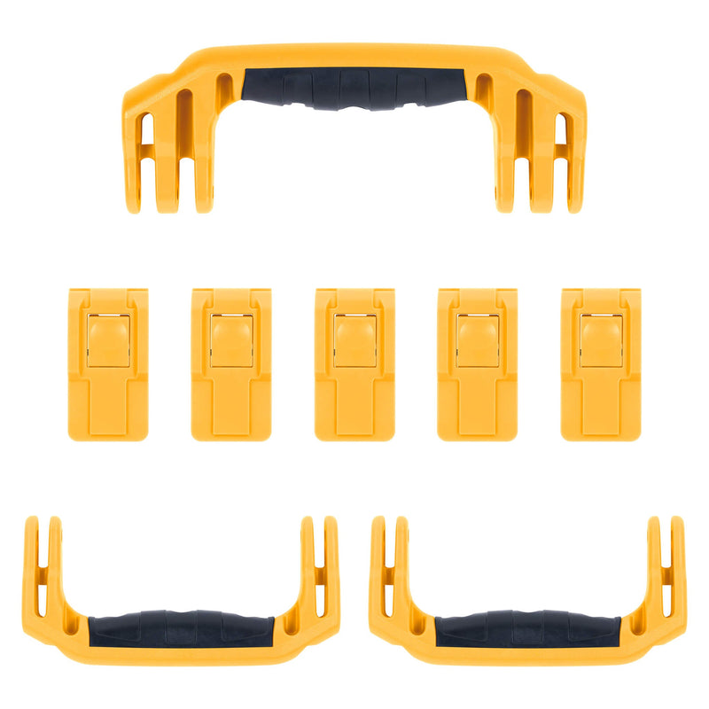 Pelican 1615 Air Replacement Handles & Latches, Yellow, Push-Button (Set of 3 Handles, 5 Latches) ColorCase 