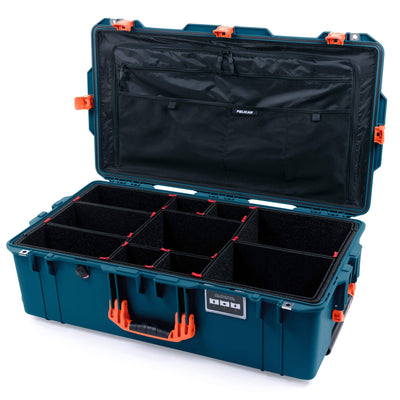 Pelican 1615 Air Case, Indigo with Orange Handles & Push-Button Latches TrekPak Divider System with Combo-Pouch Lid Organizer ColorCase 016150-0320-500-150