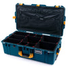 Pelican 1615 Air Case, Indigo with Yellow Handles & Push-Button Latches TrekPak Divider System with Combo-Pouch Lid Organizer ColorCase 016150-0320-500-240