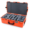 Pelican 1615 Air Case, Orange with Black Handles & Latches Gray Padded Microfiber Dividers with Convolute Lid Foam ColorCase 016150-0070-150-110
