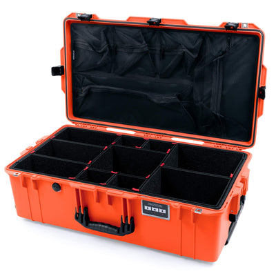 Pelican 1615 Air Case, Orange with Black Handles & Latches TrekPak Divider System with Mesh Lid Organizer ColorCase 016150-0120-150-110