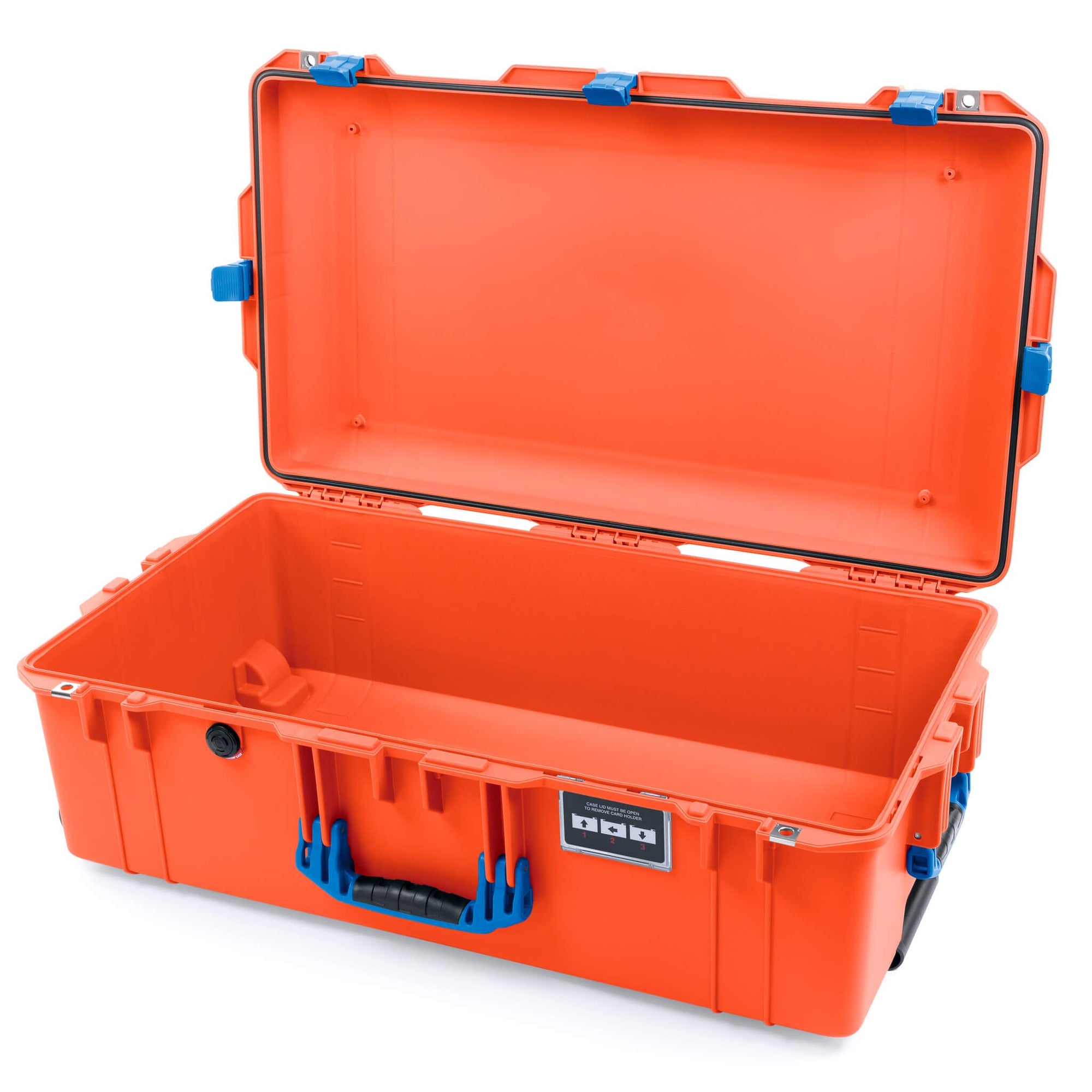 Pelican 1615 Air Case, Orange with Blue Handles & Latches None (Case Only) ColorCase 016150-0000-150-120