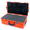 Pelican 1615 Air Case, Orange with Blue Handles & Latches Pick & Pluck Foam with Mesh Lid Organizer ColorCase 016150-0101-150-120