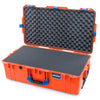 Pelican 1615 Air Case, Orange with Blue Handles & Latches Pick & Pluck Foam with Convoluted Lid Foam ColorCase 016150-0001-150-120