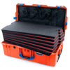 Pelican 1615 Air Case, Orange with Blue Handles & Latches Custom Tool Kit (6 Foam Inserts with Mesh Lid Organizer) ColorCase 016150-0160-150-120