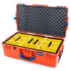 Pelican 1615 Air Case, Orange with Blue Handles & Latches Yellow Padded Microfiber Dividers with Convoluted Lid Foam ColorCase 016150-0010-150-120